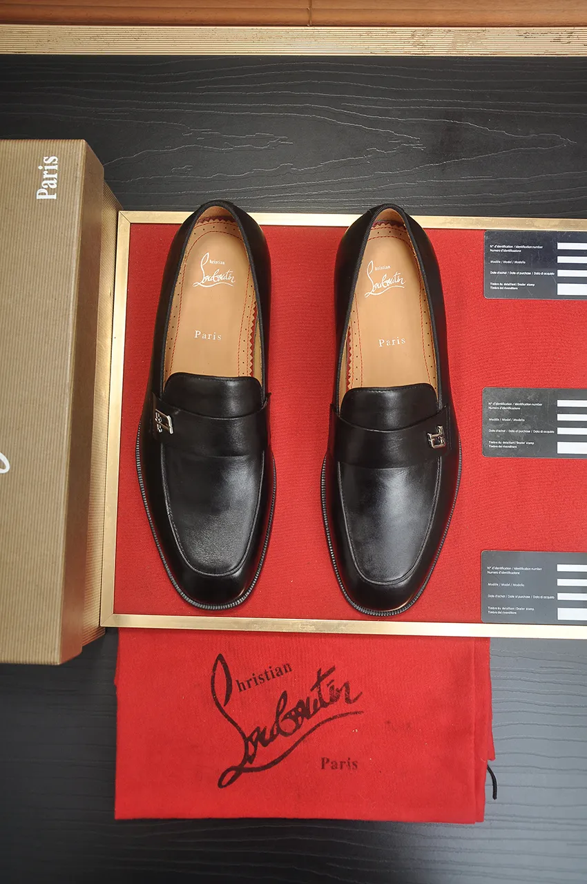 Men's shoes 💰620💶 [Chrstian Loubotin] Red-soled shoes 💋Original mold opening, the highest version on the market, purely handmade ➕Imported cowhide uppers, first-layer water-dyed cowhide lining! Original EU high-gloss outsole. 38 to 45 (45 customized)